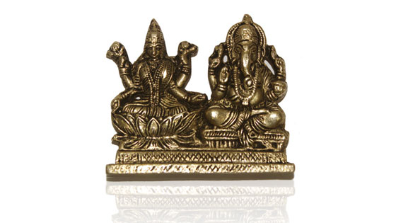 Ashtdhatu Laxmi Ganesh - Lakshmi Ganesha idol